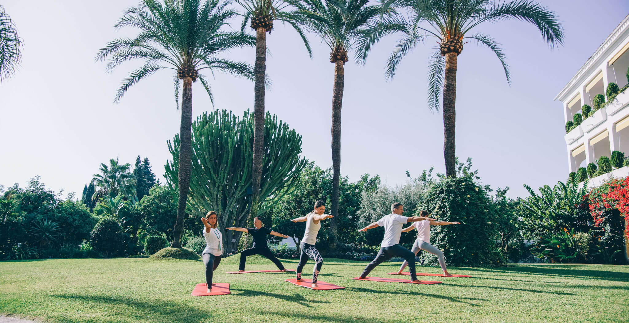 Buchinger Wilhelmi, Fasten, Heilfasten, Fasting, Health, Integrative Medicine, Yoga in the garden, Marbella, Andalusia, Garden, Yoga, Palmen, Palms